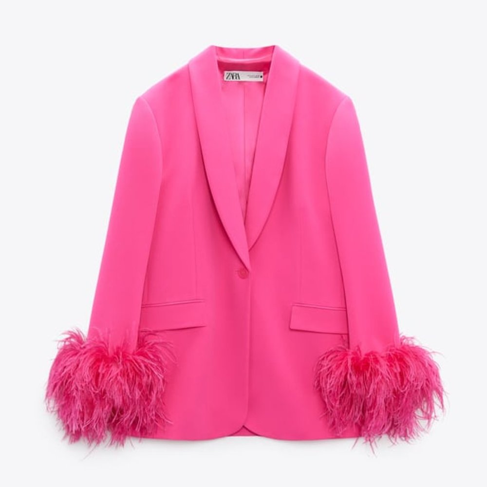 PINK FEATHER BLAZER